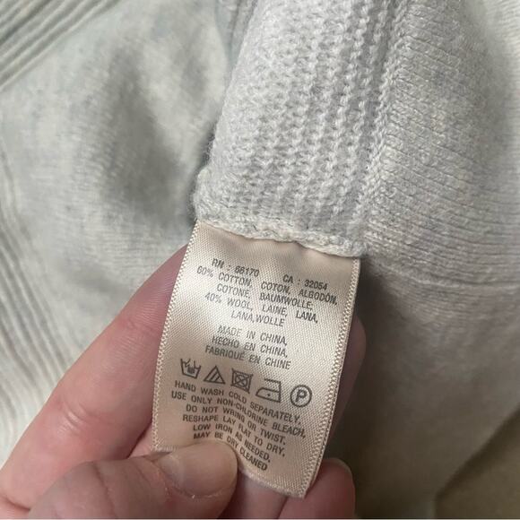 Anthropologie Moth Wool Blend Ribbed Funnel Neck Sweater Size XS - Picture 5 of 7